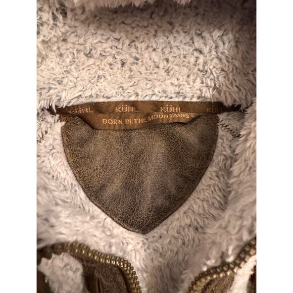 Kuhl Women's Flight Jacket Fleece Stone Size XS Italian Fleece Zip Away Hood - Picture 4 of 12